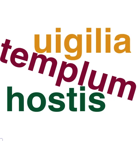 This chart plots collocate by scoreSUBST, for the headword urbs here are all the values plotted: collocate: condo; scoreSUBST: 0. collocate: ex; scoreSUBST: 0. collocate: tectum; scoreSUBST: 3. collocate: ornamentum; scoreSUBST: 2. collocate: totus; scoreSUBST: 0. collocate: hic; scoreSUBST: 0. collocate: incendo; scoreSUBST: 0. collocate: templum; scoreSUBST: 2. collocate: uigilia; scoreSUBST: 2. collocate: Roma; scoreSUBST: 0. collocate: incendium; scoreSUBST: 2. collocate: expello; scoreSUBST: 0. collocate: in; scoreSUBST: 0. collocate: pulcher; scoreSUBST: 0. collocate: capio; scoreSUBST: 0. collocate: hostis; scoreSUBST: 2. collocate: atque; scoreSUBST: 0. collocate: proficiscor; scoreSUBST: 0. collocate: duo; scoreSUBST: 0. collocate: ad; scoreSUBST: 0